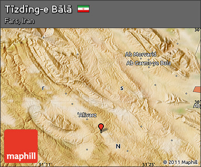 Satellite Map of Tīzdīng-e Bālā