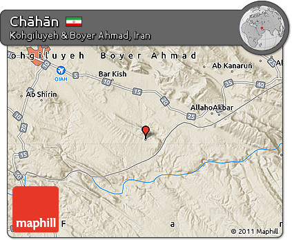 Shaded Relief Map of Chāhān
