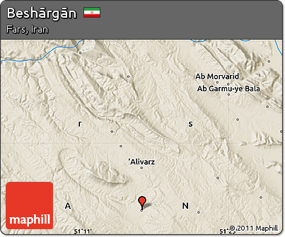 Shaded Relief Map of Beshārgān