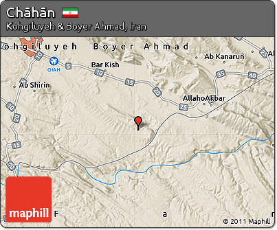 Shaded Relief Map of Chāhān