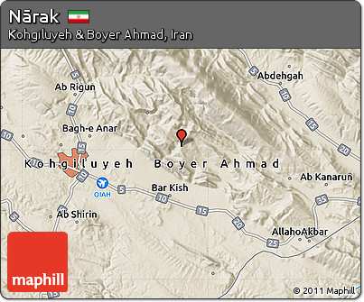 Shaded Relief Map of Nārak