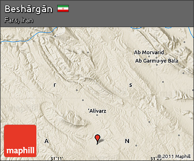 Shaded Relief Map of Beshārgān