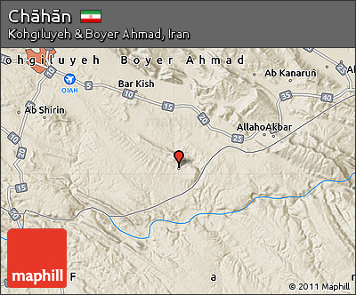 Shaded Relief Map of Chāhān