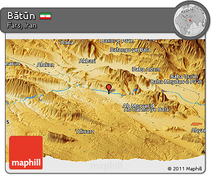 Physical Panoramic Map of Bātūn