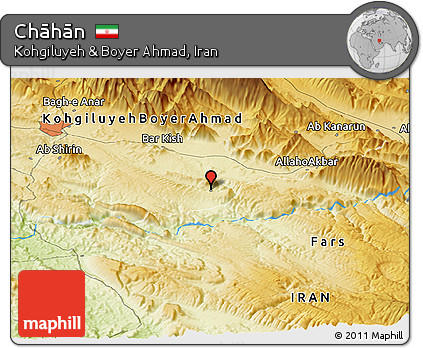 Physical Panoramic Map of Chāhān