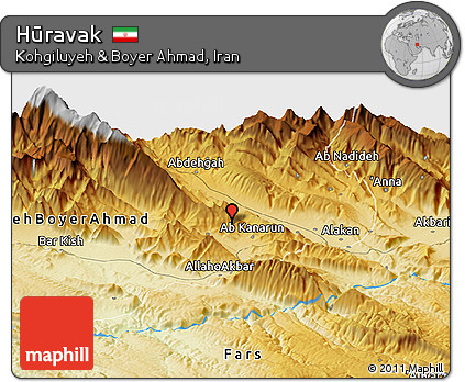 Physical Panoramic Map of Hūravak