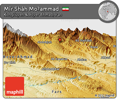 Physical Panoramic Map of Mīr Shāh Moḩammad