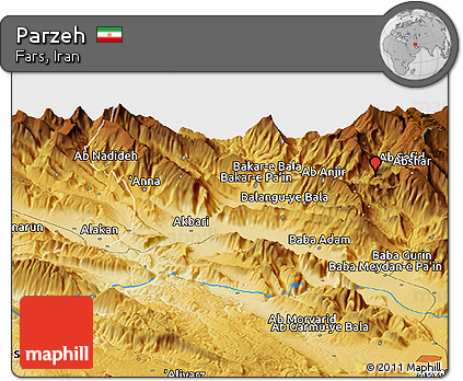 Physical Panoramic Map of Parzeh
