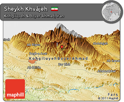 Physical Panoramic Map of Sheykh Khvājeh