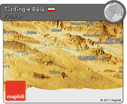 Physical Panoramic Map of Tīzdīng-e Bālā