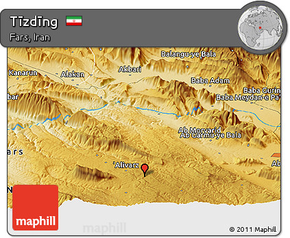 Physical Panoramic Map of Tīzdīng