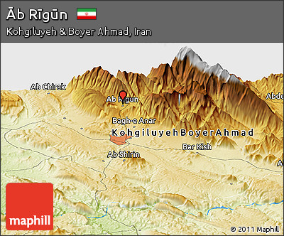 Physical Panoramic Map of Āb Rīgūn