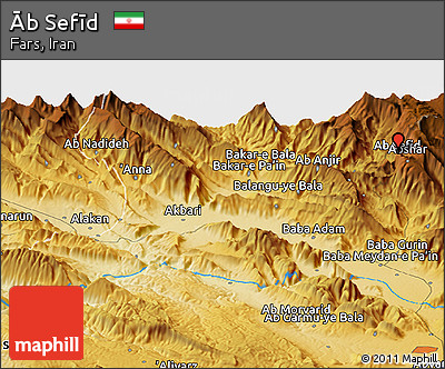 Physical Panoramic Map of Āb Sefīd