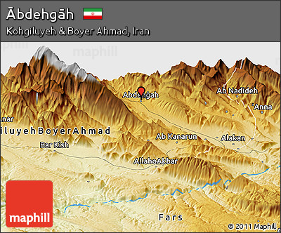 Physical Panoramic Map of Ābdehgāh
