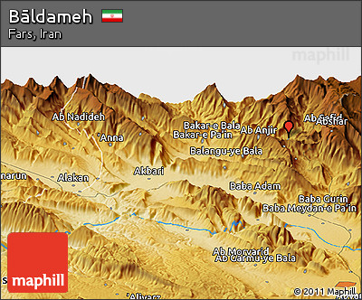 Physical Panoramic Map of Bāldameh