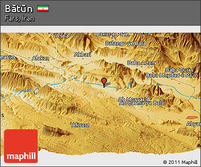 Physical Panoramic Map of Bātūn