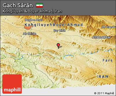 Physical Panoramic Map of Gach Sārān