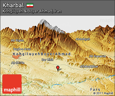 Physical Panoramic Map of Kharbal