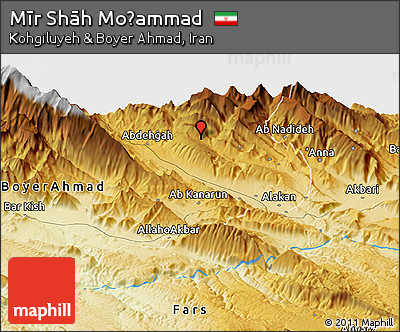 Physical Panoramic Map of Mīr Shāh Moḩammad
