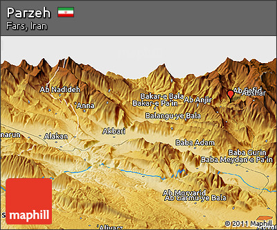Physical Panoramic Map of Parzeh