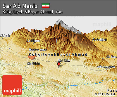 Physical Panoramic Map of Sar Āb Nanīz