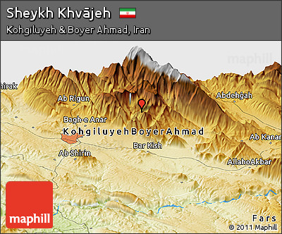 Physical Panoramic Map of Sheykh Khvājeh