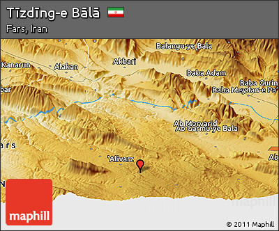 Physical Panoramic Map of Tīzdīng-e Bālā