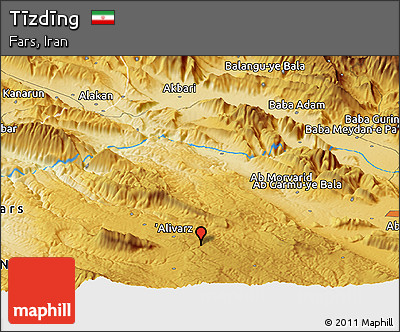 Physical Panoramic Map of Tīzdīng