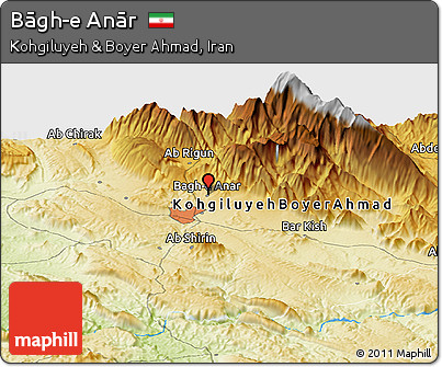 Physical Panoramic Map of Bāgh-e Anār