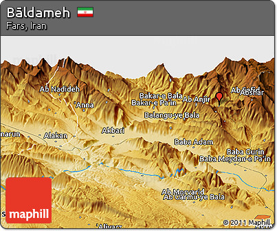 Physical Panoramic Map of Bāldameh