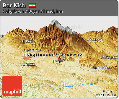Physical Panoramic Map of Bar Kīsh