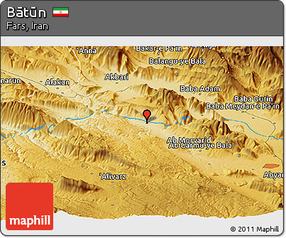 Physical Panoramic Map of Bātūn
