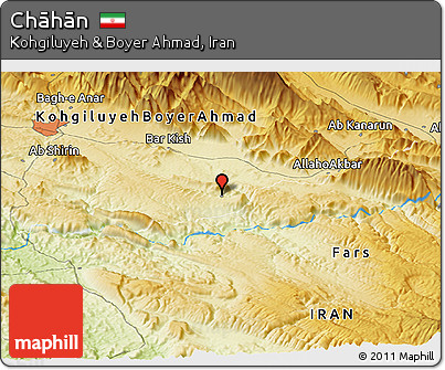 Physical Panoramic Map of Chāhān