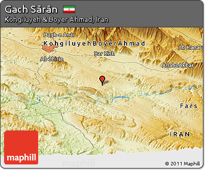 Physical Panoramic Map of Gach Sārān
