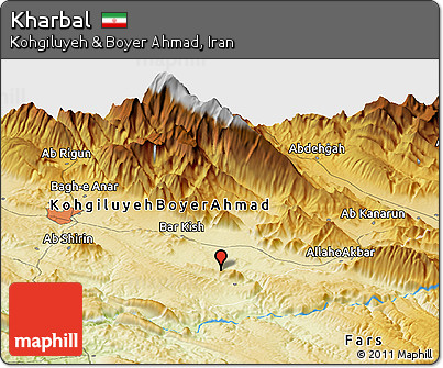 Physical Panoramic Map of Kharbal