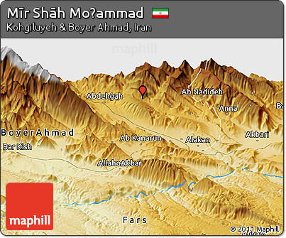 Physical Panoramic Map of Mīr Shāh Moḩammad