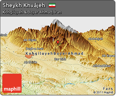 Physical Panoramic Map of Sheykh Khvājeh