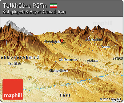 Physical Panoramic Map of Talkhāb-e Pā'īn