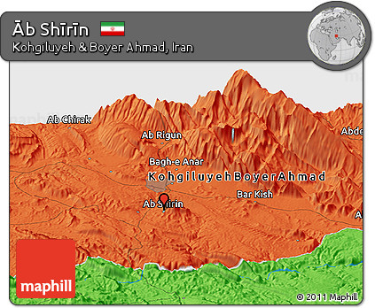 Political Panoramic Map of Āb Shīrīn
