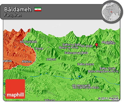 Political Panoramic Map of Bāldameh