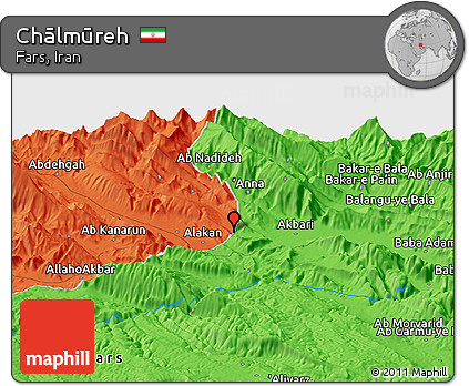 Political Panoramic Map of Chālmūreh