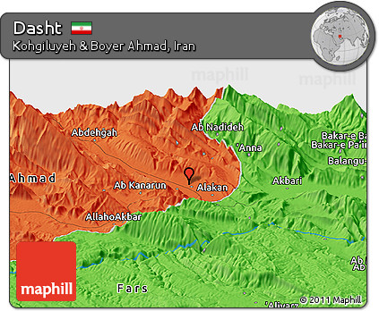 Political Panoramic Map of Dasht