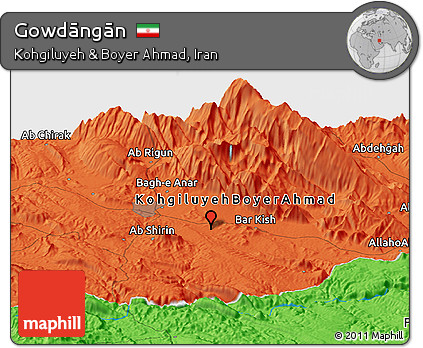 Political Panoramic Map of Gowdāngān