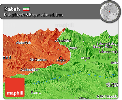 Political Panoramic Map of Kateh
