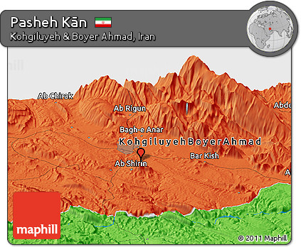 Political Panoramic Map of Pasheh Kān