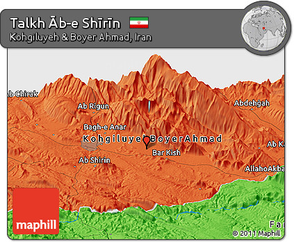 Political Panoramic Map of Talkh Āb-e Shīrīn