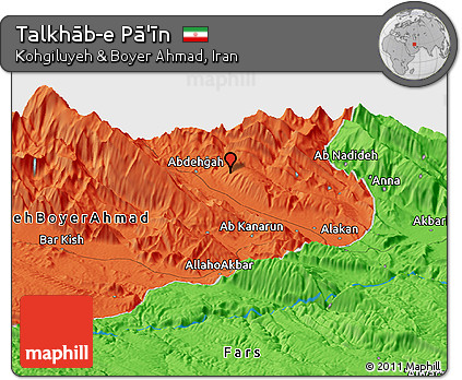 Political Panoramic Map of Talkhāb-e Pā'īn
