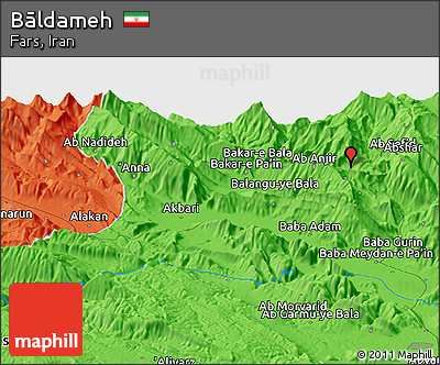 Political Panoramic Map of Bāldameh
