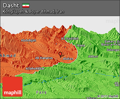 Political Panoramic Map of Dasht