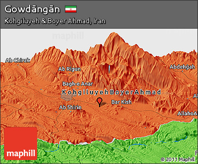 Political Panoramic Map of Gowdāngān